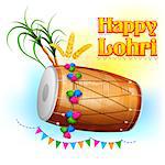 illustration of Happy Lohri background for Punjabi festival