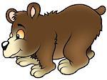 Brown Bear - Cartoon Illustration, Vector