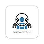 Customer Focus Icon. Flat Design. Business Concept. Isolated Illustration.