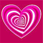stylized pink heart - love symbol, vector illustrations