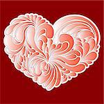 stylized red heart - love symbol, vector illustrations