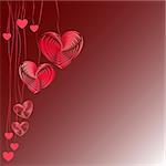 Valentine stylized hearts - love symbol, vector  background