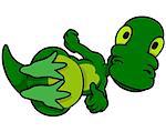 Green Laying Dinosaur - Colored Cartoon Illustration, Vector
