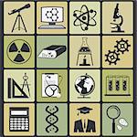 set of science stuff icon. Vector illustration