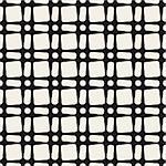 Vector Seamless Black and White Geometric  Rounded Rectangle And Circles Grid Pattern Abstract Background