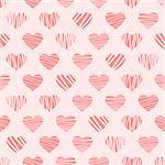 detailed illustration of a trendy seamless distorted hearts pattern, eps10 vector