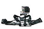picture of a gopro camera with harness in studio