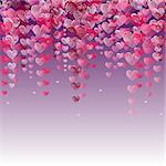 stylized pink hearts - love symbol, vector  background