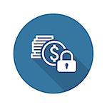 Secured Loan Icon. Flat Design. Business Concept Isolated Illustration.