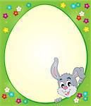 Egg shaped frame with lurking bunny 1 - eps10 vector illustration.