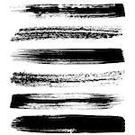 Various vector black brush strokes silhouettes big collection