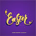 Easter lettering card. Hand drawn lettering poster for Easter. Modern calligraphy.