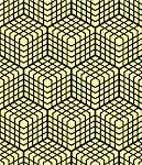 Seamless geometric pattern. 3D illusion. Latticed structure. Vector art.