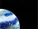 Kind of the Earth from space, on a black background. Elements of this image furnished by NASA