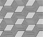 Diamonds and zigzag lines pattern. Seamless geometric texture. Vector art.