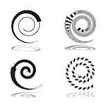 Spiral design elements set. Vector art.