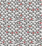 The pattern of small white, black and red circles. Vector seamless