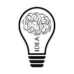 Light bulb with brain vector illustration idea concept