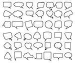 collection of chat bubbles of various shapes on a light background