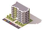 Isometric icon representing city building