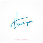Thank You calligraphy. Thin pen writed letters. Vector illustration.
