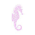 Seahorse in pink design on white background