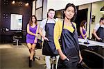 Team of hairstylists in hair salon