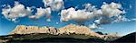 Scenic view of the Stone of Cross Group on the left and the Cunturines Group on the right, Fanes Alps, Fanes Sennes Braies Nature Park, Badia Valley, Dolomites, Trentino Alto Adige, South Tyrol, Italy