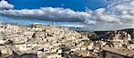 Panoramic view of ancient, Sassi di Matera, one of the three oldest cities in the world, Matera, Basilicata, Italy