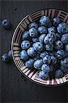 A bowl of blueberries (close up)