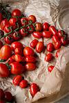 Tomatoes on parchment paper
