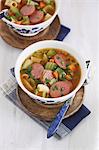 Vegetable stew with pasta and sausage