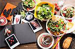 Chicken escalopes, and a mixed leaf salad with chicken breast