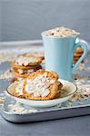 Oat biscuits with icing and oats