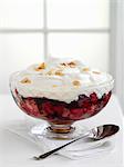 Fruit trifle with cream