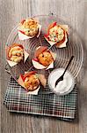 Yeast dough muffins filled with cream
