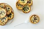 Mini spinach and mushroom quiches