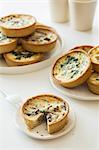 Mini spinach and mushroom quiches