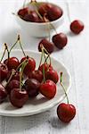 Cherries on white background