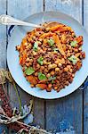 Moroccan minced lamb with chickpeas, peaches and carrots