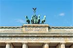 Quadriga on top of the Brandenburger Tor, Berlin, Brandenburg, Germany, Europe