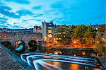 Bath Weir and Pulteney Bridge on the River Avon, Bath, UNESCO World Heritage Site, Somerset, England, United Kingdom, Europe