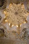 Splendid round shaped domed ceiling of Palace Alhambra,  Alhambra, Granada, Andalusia, Spain, Europe