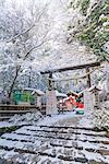 Nonomiya-jinja Shrine in snow, Sagano, Kyoto, Japan