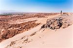 Woman in Death Valley (Valle de la Muerte), San Pedro de Atacama, Atacama Desert, North Chile, Chile, South America