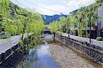 Otani river, Kinosaki Onsens (Hot springs) in spring. Kinosaki Hyogo Prefecture, Kansai, Japan