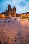 Church of the Society of Jesus in Plaza de Armas at night, UNESCO World Heritage Site, Cusco (Cuzco), Cusco Region, Peru, South America