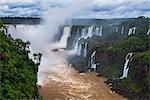 Iguazu Falls (Iguacu Falls) (Cataratas del Iguazu), UNESCO World Heritage Site, Argentinian side seen from the Brazilian side, border of Brazil Argentina and Paraguay, South America