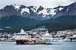 Antarctic cruise ships docked in Ushuaia, Tierra Del Fuego, Patagonia, Argentina, South America