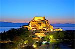 Elevated view of Old Fortress and Maitland Rotunda, Corfu Old Town, Corfu, The Ionian Islands, Greek Islands, Greece, Europe